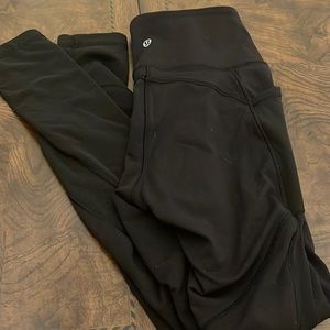 Black lululemon tights with mesh